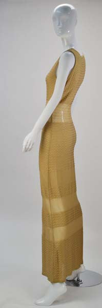 1980s Fendi Gold Sheer Panel Dress - MRS Couture 1980s Fendi Gold Sheer Panel Dress - MRS Couture