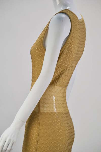1980s Fendi Gold Sheer Panel Dress 1980s Fendi Gold Sheer Panel Dress