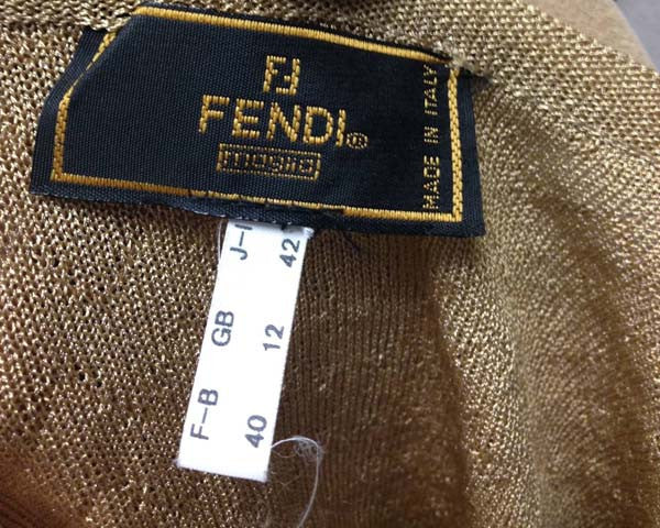 1980s Fendi Gold Sheer Panel Dress