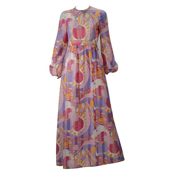 1960s Rodrigues Vibrant Multi Color Print Dress 1960s Rodrigues Vibrant Multi Color Print Dress