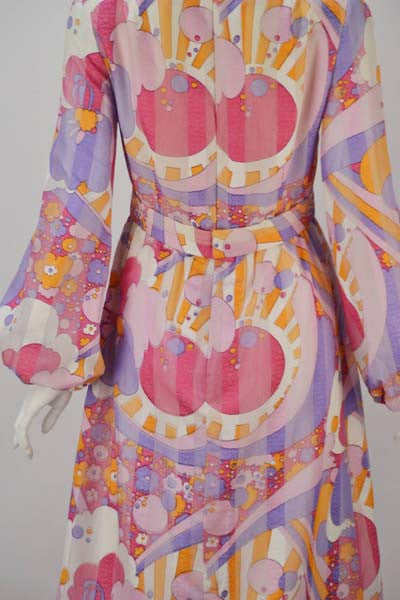 1960s Rodrigues Vibrant Multi Color Print Dress