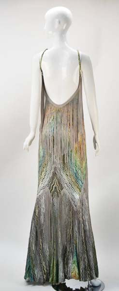 Spectacular Missoni Multi Color Knit Halter Dress with Fringe Spectacular Missoni Multi Color Knit Halter Dress with Fringe
