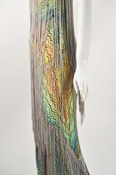 Spectacular Missoni Multi Color Knit Halter Dress with Fringe Spectacular Missoni Multi Color Knit Halter Dress with Fringe