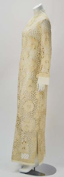 1960s Embroidered Lace Maxi