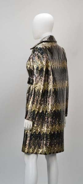 1970s Naman Plastic Overlay Sequin Raincoat MRS Couture