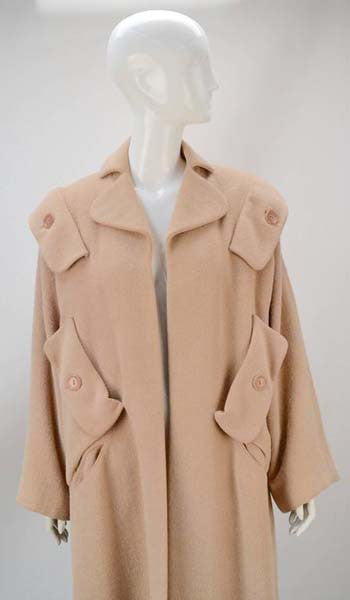 1940s Gilbert Adrian Blush Pink Wool Coat